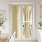 Vatge Self Adhesive French Door Curtain - Front Door Curtain Panel for Glass Window and Patio Door, 1 Panel, W25 x L72, Light Beige by Vatge