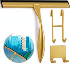 Stainless Steel Shower Squeegee, Glass, Silicone, 14 Inch (Gold) by Novsix