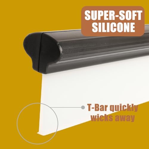 Car Squeegee,12 inch Silicone Squeegee, 2 Pack Automotive Water Wiper for Car Drying,Flexible T-Bar Water Blade for Car,Windshield,Glass,Window,Mirror,Bathroom,Auto Squeegee (Yellow+Black) - Image 2
