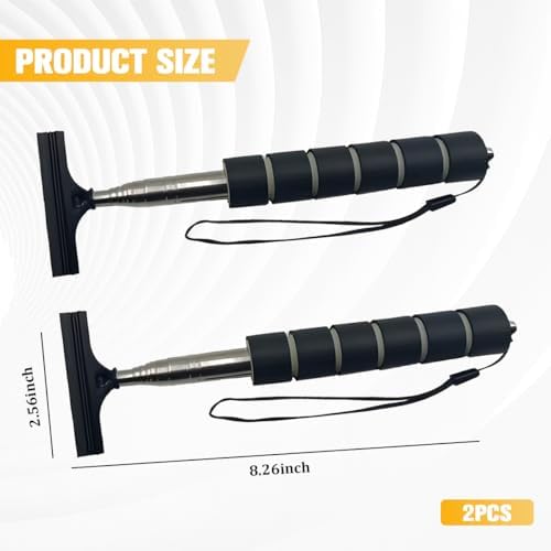 2PCS Car Side Mirror Squeegee, Retractable Vehicle Rear View Mirror Cleaning Wiper for Rainy Foggy Weather, Portable Auto Window Glass Cleaner Squeegee, Universal Fit (Black) - Image 2