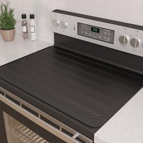 Stove Top Covers for Electric Stove, Thickened Premium Silicone Stove Mat for Glass Top Stove, 30 x 21 Glass Stove Top Cover Protector, Oven Range Top Cover, XL Dish Drying Mat by GUDEYIHE