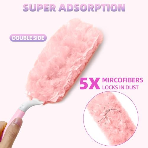 30 Count Duster Refills Compatible with Swiffer Handle, 360° Multi-Surface Duster Refills with 1 Handle, Dusters with 5X Microfibers for Cleaning Home, Furniture, Electronics, Office, Blinds - Image 3