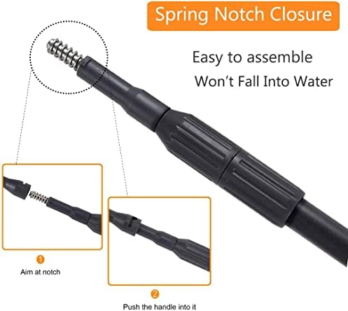 hygger Fish Tank Cleaner 6 in 1 Aquarium Cleaning Tool Kit Al-gae Scraper Scrubber Pad Sponge Tube Brush Gravel Rake Fish Net Telescopic Handle for Saltwater Freshwater - Image 5