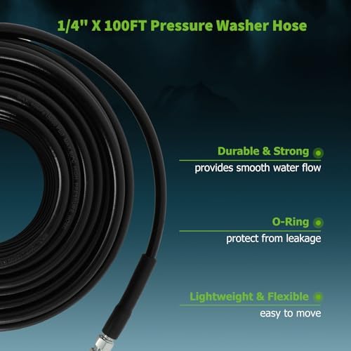 100ft Pressure Washer Hose 5800psi 1/4 Inch with 1/4" Female NPT Coupler - Image 3