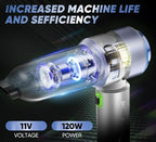 Handheld Cordless Car Vacuum|3 in 1 15000PA Mini Cleaner,120W High Power Brushless Motor,Super Suction Power Vacuums with Type-C Data Cable, Small Portable and Rechargeable Cleaner (Sliver) - Image 4