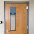 NICETOWN Stone Blue Classroom Door Window Cover, Lockdown Shade by NICETOWN