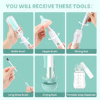 Electric Bottle Brush Cleaner,Rechargeable Baby Bottle Cleaning kit with Formula Mixer, Silicone Nipple&Straw Brush, Soap Dispenser, Drying Rack-IPX7 Waterproof,Long Battery Life for Home & Travel - Image 2