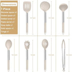E-far Silicone Cooking Utensils Set, 7-Piece Khaki Kitchen Utensils Set - Image 2