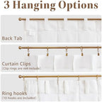 jinchan Linen Pinch Pleated Back Tab Tier Curtains, 26x20, White - Image 7