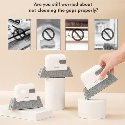 Window Cleaning Brush,Multifucation Groove Cleaning Brush for Household Use, 3 in 1 Window Sliding Door Track Cleaner, Sill, Tile Lines, Shutter, Car Vents, Keyboard, Small Spaces Clean Kit - Image 5