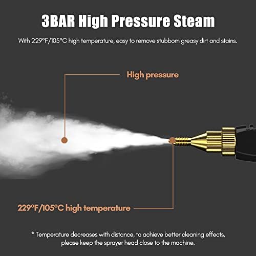 2500W Handheld Steam Cleaner High Temperature Pressurized Steam Cleaning Machine Portable Car Steamer with Brush Heads (White) - Image 3