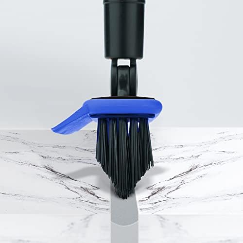 2 in 1 Floor Scrub Brush Grout Brush with 57.8" Long Handle,120°Rotatable Shower Tile Grout Scrubber,V-Shaped Corner Brush for Hard to Reach Areas (Blue) - Image 2