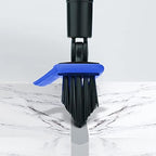 2 in 1 Floor Scrub Brush Grout Brush with 57.8" Long Handle,120°Rotatable Shower Tile Grout Scrubber,V-Shaped Corner Brush for Hard to Reach Areas (Blue) - Image 2