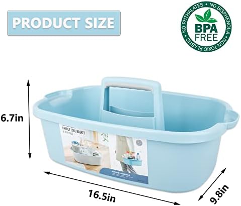 Large Cleaning Supplies Caddy Portable Shower Caddy Basket Blue 2 Pack - Image 5
