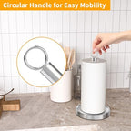 Paper Towel Holder Countertop, Stainless Steel, Weighted Non-Slip Base, Fits Standard and Jumbo Rolls, Freestanding Paper Towel Stand for Kitchen Bathroom Decor, Silver - Image 2