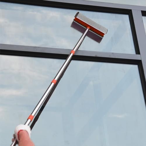Window Squeegee for Window Cleaning, Squeegee Window Cleaner Tool 2 in 1 Car Window Cleaning Tool with Extension Pole 58‘’ Telescopic Window Washing Equipment, Shower Squeegee for Shower Glass Door - Image 7