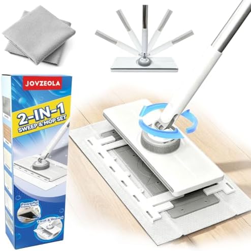 13" Wide Flat Mop with Snap-Grip Cloth Lock, Disposable Clamp Mop by Unknown