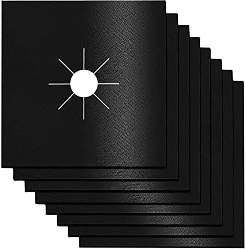 Stove Burner Covers,0.3 MM Double Thickness,8 Pack,Black,Size 10.6” x 10.6” by Vaxaape