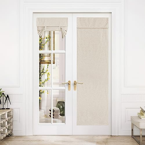 NICETOWN Linen French Door Curtains, Privacy Curtains for Window by NICETOWN