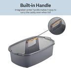 Casabella Cleaning Storage Caddy with Handle Plastic Multipurpose Organizer, Rectangle, 1.85-Gallon, Gray - Image 3