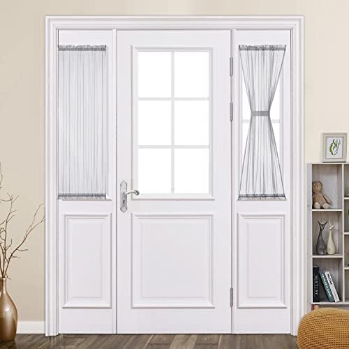 MIULEE Light Grey 25 x 40 Inches Sidelight Sheer Door Curtains by MIULEE