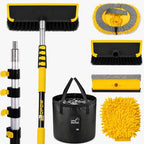 18FT Reach Car Wash Brush with 4.6-12ft Telescoping Pole,7-Pcs Car Wash Kit by Opow