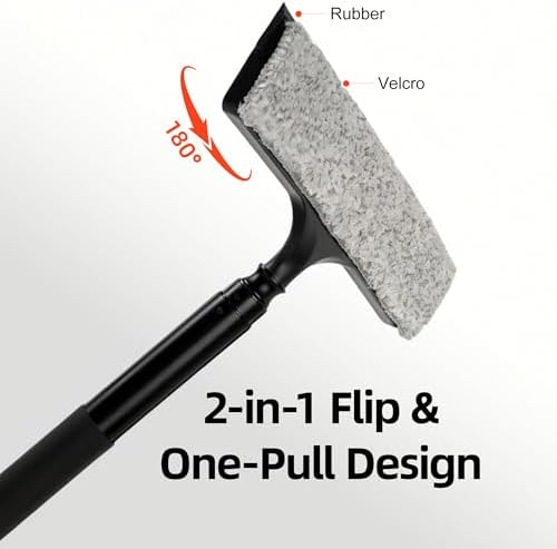 16-59" Telescopic 2-in-1 Window & Shower Squeegee for Glass Doors - Image 2
