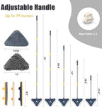 5-in-1 Wall Cleaner Mop with 79'' Long Handle, Triangle Head Wall Scrubber - Image 2