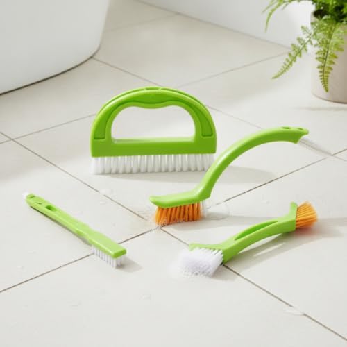 Grout Cleaning Brush Set, 4-Piece Tile Scrubbing Tool Kit for Narrow Gaps and Corners, Durable PP Plastic Crevice Cleaner for Bathroom Shower and Kitchen Backsplash (Set of 4) - Image 2