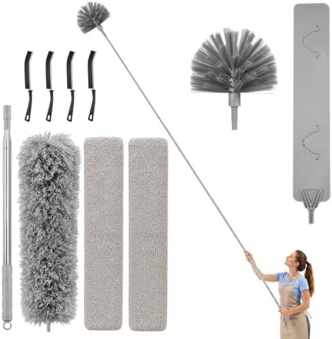 10-Piece Duster with Extension Pole, Cobweb Duster for High Ceiling by Unknown