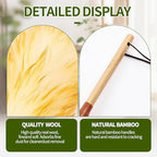 Natural Lambswool Duster 20 Inch Handheld with Wooden Handle Duster Dusting Tool for Blinds Electronics Furniture Delicate Surfaces (2Pcs) - Image 4