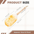 uxcell Wool Duster, 14.2" Natural Feather Cleaner Household Cleaning Duster with Solid Wooden Handle for Cleaning Fans Window Blinds Shelves Furniture, White Gold - Image 2