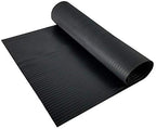 RESILIA Black Plastic Floor Runner - Embossed Wide Rib Waterproof Vinyl, Heavy Duty Protector Mat for Indoor Hardwood, Hard Floors, Garage, Entryway, Kitchen, & Outdoor Use, 36” x 25’, Made in USA by Resilia