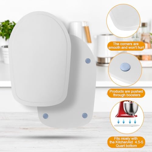 Bamboo Mixer Slider Mat for Tilt Head Kitchen Aid 4.5-5 Qt Stand Mixer, White - Image 4