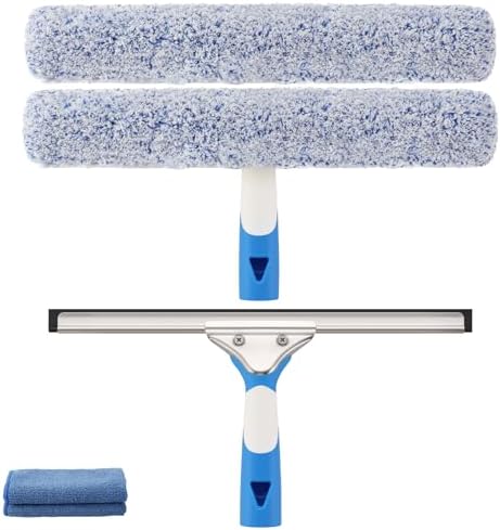 Mitclear Window Cleaning Kit 14IN Squeegee & Scrubber for Shower Glass Car by Mitclear