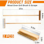 Reallnaive 2 Pack 37 Inch Wood Handle Pizza Oven Brush with Scraper - Image 3