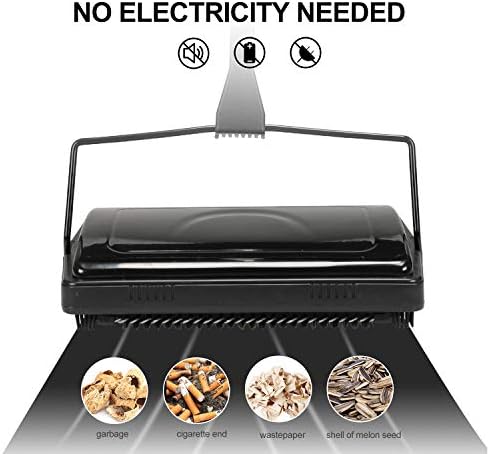 Yocada Carpet Sweeper Cleaner Manual Hand Push Non-Electric Black - Image 2