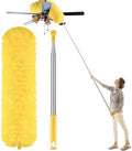 Microfiber Feather Duster, High Ceiling Fans with 30-100 Inch Pole, Yellow by Newliton