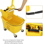 Commercial Mop Bucket with Side-Press Wringer for Floor Cleaning, 35 Quarts, Yellow, Including One Commercial Mop - Image 4