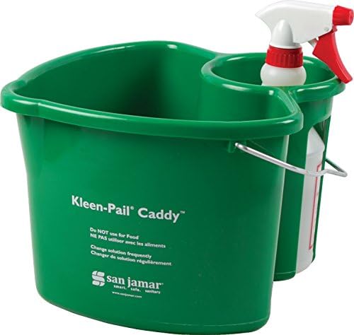 San Jamar KP500 Kleen-Pail Commercial Cleaning Caddy System, Green - Image 4