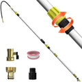 24FT Reach 8-15FT Telescopic Pole Gutter Cleaning Tools from Ground, Up to 24FT Reach, Flexible Wand, Adjustable Flow for Garden, Roof Gutters, Leaves & Debris Removal by Unknown