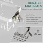 Veken 6-Pack Rustproof&Waterproof Shower Caddy, Adhesive Shelves Rack with Soap Holder, Large Bathroom & Washroom Organizer, No Drilling Wall-Mounted Kitchen&Home Decor,Ideal for Bathtub Storage,White - Image 3