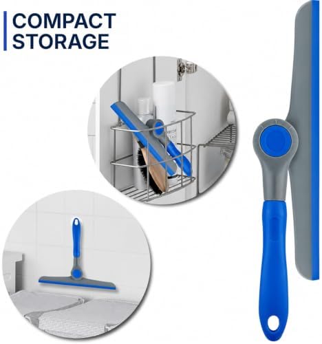 DSV Standard 10" Heavy Duty Blue, Grey Window Cleaning Squeegee, Handheld Squeegee for Glass Doors, Windows, Car Windshields & More - Image 4