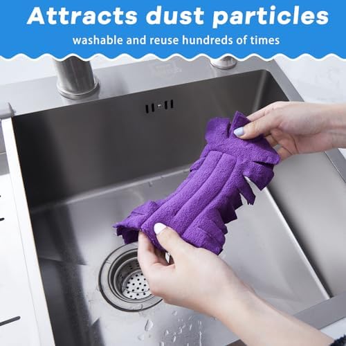 3 Pcs Reusable Duster Refills Washable Pads, Yellow, Blue, Purple - Image 3