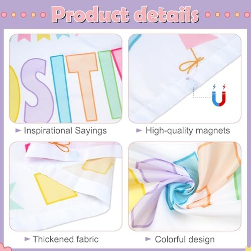 4pcs Classroom Inspirational Fluorescent Magnetic Light Cover,2x4 FT Pastel - Image 3