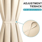 Hiasan French Door Curtains Privacy, Beige, 24W x 72L, 1 Panel - Image 4