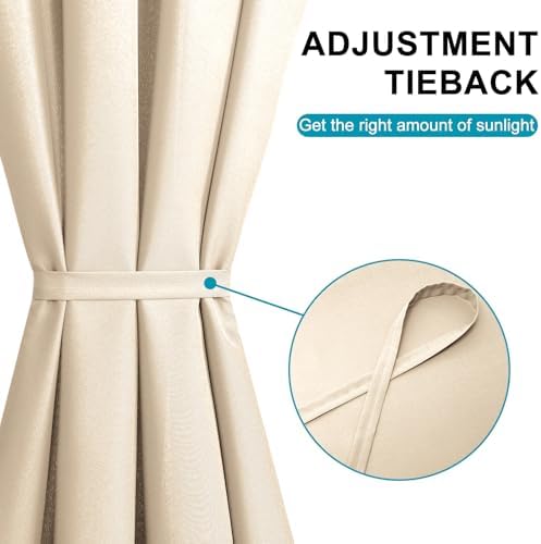 Hiasan French Door Curtains Privacy, Beige, 24W x 40L, 1 Panel - Image 4