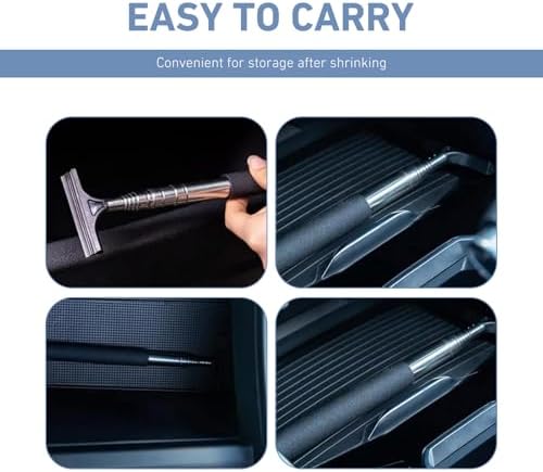 Telescoping Car Rearview Mirror Squeegee, Stainless Steel Extendable Auto Glass Cleaner, Portable Windshield Wiper Tool for Cars, SUVs, Trucks, Windows, and Mirrors (Black) - Image 4
