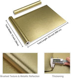 CRE8TIVE Thick Champagne Olive Gold Brushed Metallic Wallpaper for Kitchen Stainless Steel Contact Paper 12"x354" Removable Adhesive Gold Peel and Stick Wallpaper for Cabinets Backsplash Appliances - Image 2