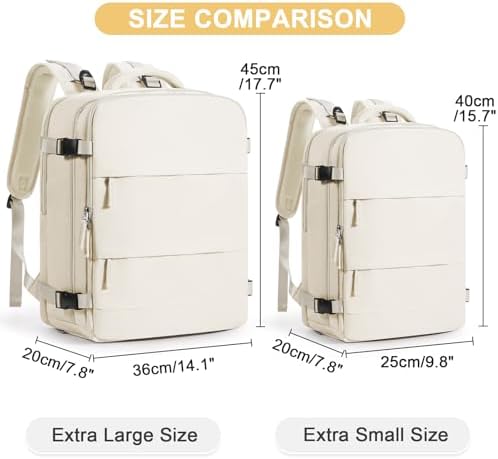 coofay Large Travel Backpack Carry on Flight Approved Mochila De Viaje Personal Item Backpack for Airlines Frontier Airlines Personal Item Bag Large Backpack for Travel Backpacks for Men Women Beige - Image 3